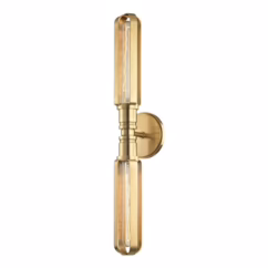 Red Hook 2-Light 24" Wall Sconce in Aged Brass