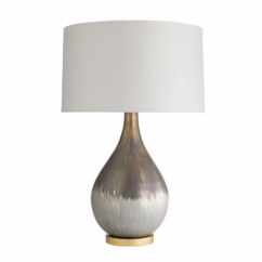 Romy 1-Light Table Lamp in Satin Silvered Bronze