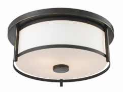 Savannah 2-Light Flush Mount Ceiling Light In Olde Bronze