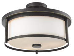 Savannah 3-Light Semi Flush Mount Ceiling Light In Olde Bronze