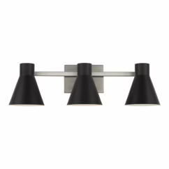 Sea Gull Towner 3-Light Bathroom Vanity Light in Black - 4441303-962