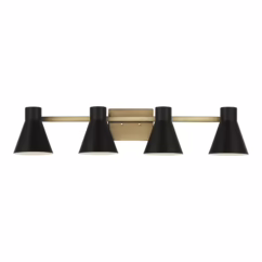 Sea Gull Towner 4-Light Bathroom Vanity Light in Black - 4441304-848