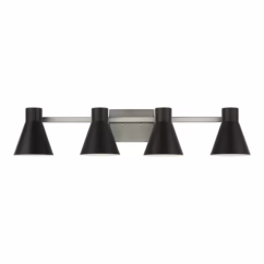 Sea Gull Towner 4-Light Bathroom Vanity Light in Black - 4441304-962