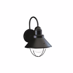 Seaside 1-Light 12" Outdoor Medium Wall in Black Finish