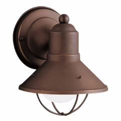 Seaside 1-Light Small Outdoor Wall Light in Olde Bronze