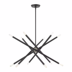 Soho 12-Light Chandelier in Scandinavian Gray w with Brushed Nickels