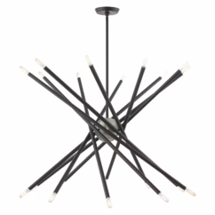Soho 20-Light Chandelier in Scandinavian Gray w with Brushed Nickels