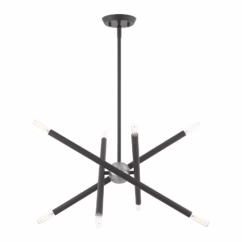 Soho 8-Light Chandelier in Scandinavian Gray w with Brushed Nickels