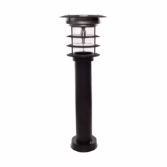 Solar Bollard Light Series 1-Light LED Post Mount in Black