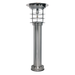 Solar Bollard Light Series 1-Light LED Post Mount in Silver