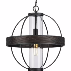 Terrace 1-Light Outdoor Pendant in Matte Black