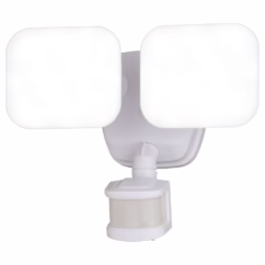 Theta 2-Light LED Outdoor Motion Sensor Flood Light in White