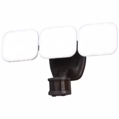 Theta 3-Light LED Outdoor Motion Sensor Flood Light in Bronze