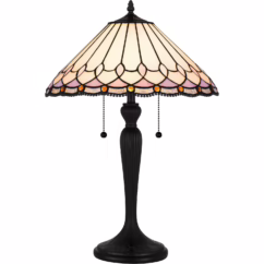 Tiffany 2-Light Table Lamp in Matte Black