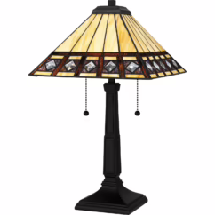 Tiffany 2-Light Table Lamp in Matte Black