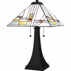 Tiffany 2-Light Table Lamp in Matte Black