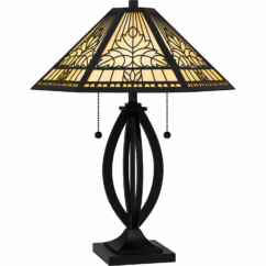 Tiffany 2-Light Table Lamp in Matte Black