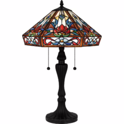Tiffany 2-Light Table Lamp in Matte Black