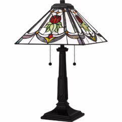 Tiffany 2-Light Table Lamp in Matte Black