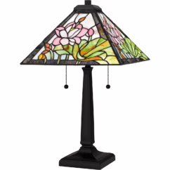 Tiffany 2-Light Table Lamp in Matte Black