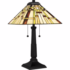 Tiffany 2-Light Table Lamp in Matte Black