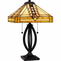 Tiffany 2-Light Table Lamp in Matte Black