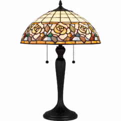 Tiffany 2-Light Table Lamp in Matte Black