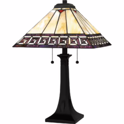 Tiffany 2-Light Table Lamp in Matte Black