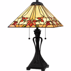 Tiffany 2-Light Table Lamp in Matte Black