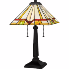 Tiffany 2-Light Table Lamp in Matte Black