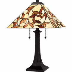 Tiffany 2-Light Table Lamp in Matte Black