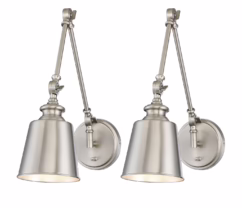 Trade Winds Brunswick Swing Arm Wall Lamp (2-Pack) in Brushed Nickel - TW90033BN
