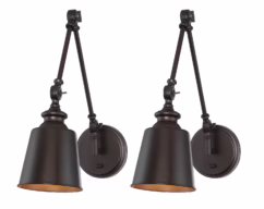 Trade Winds Brunswick Swing Arm Wall Lamp (2-Pack) in Oil Rubbed Bronze - TW90033ORB