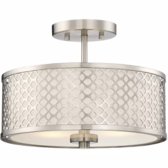Trade Winds Hutchins Drum Ceiling Light in Brushed Nickel - TW020637BN