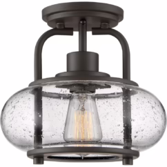 Trilogy 1-Light Semi-Flush Mount in Old Bronze