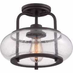 Trilogy 1-Light Semi-Flush Mount in Old Bronze