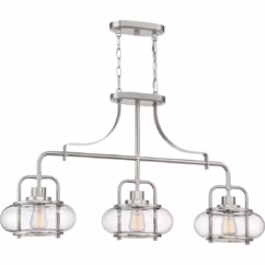 Trilogy 3-Light Island Chandelier in Brushed Nickel
