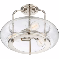 Trilogy 3-Light Semi-Flush Mount in Brushed Nickel
