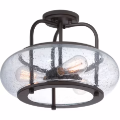 Trilogy 3-Light Semi-Flush Mount in Old Bronze