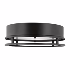 Union 2-Light LED Outdoor Flushmount Ceiling Light in Antique Bronze