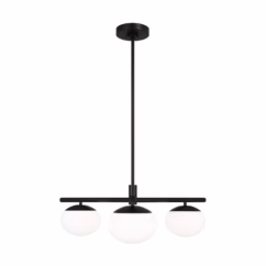 Visual Comfort Studio Lune 3-Light Ceiling Light in Aged Iron by Ellen Degeneres