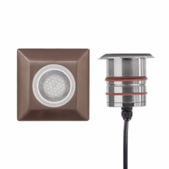 WAC 2in Inground LED 12V Square Indicator Light with Honeycomb Louver in Bronzed Stainless Steel - 2052-27BS