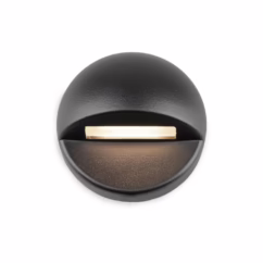 WAC Lighting 1-Light LED 12V Round Deck and Patio Light in Black - 3011-27BK