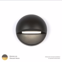 WAC Lighting 1-Light LED 12V Round Deck and Patio Light in Bronzed Brass - 3011-27BBR