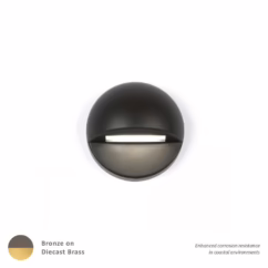 WAC Lighting 1-Light LED 12V Round Deck and Patio Light in Bronzed Brass - 3011-30BBR