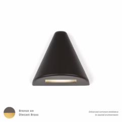 WAC Lighting 1-Light LED 12V Triangle Deck and Patio Light in Bronzed Brass - 3021-27BBR