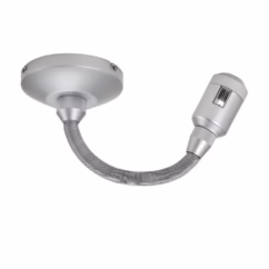 WAC Lighting 120V Flexrail Surface Mount Flexible Power Feed in Platinum - HM1-PCC12-PT
