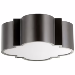Wyatt 2-Light 16" Quatrefoil Ceiling Light in Noir