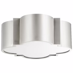 Wyatt 2-Light 16" Quatrefoil Ceiling Light in Satin Nickel