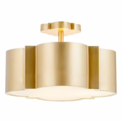 Wyatt 3-Light 16" Quatrefoil Ceiling Light in Aged Brass